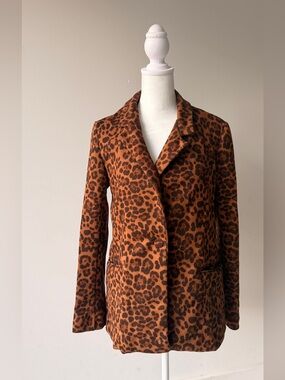 Blank NYC Rust and Black Leopard Print Blazer